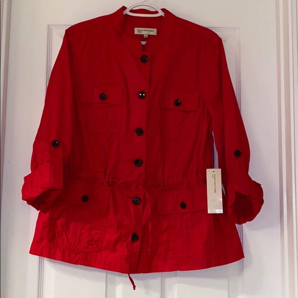 NEW Jones New York Cherry Tart Trench Jacket